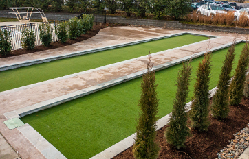 Completed XGrass turf bocce courts ready for league play
