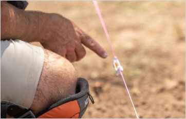 using a chalk line to delineate your flat court area