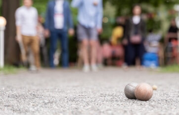 oyster shell surfacing on a bocce court