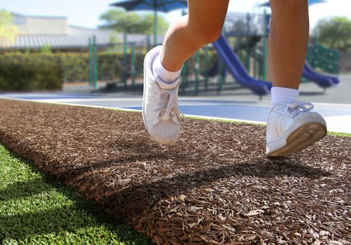 bonded rubber walkway on playground