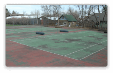 tennis court resurfacing before