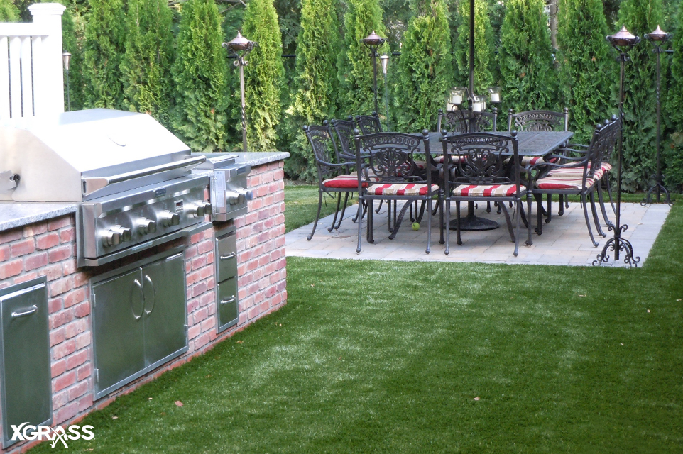 Maintenance free yard installed with XGrass artificial grass