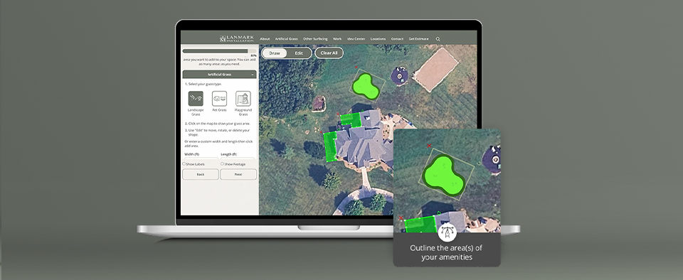 Laptop Screen with Lanmark Installation Estimator Tool