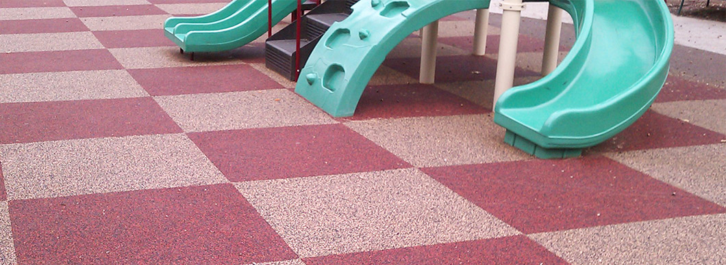 Checkerboard playground surface