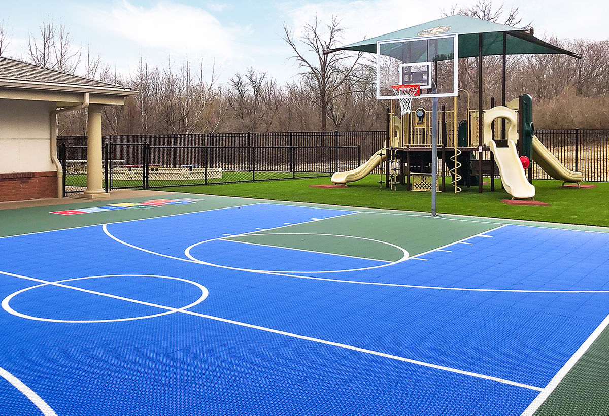 court tile basketball court in playground