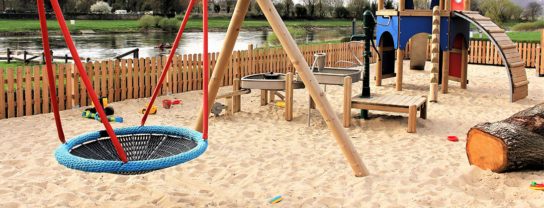 playground with sand surfacing