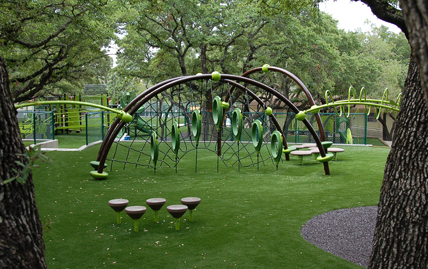 Commercial playground using USA made playground turf from XGrass