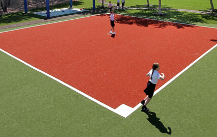 Open play field installed with artificial grass