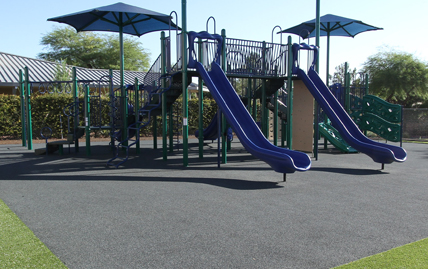 Playground installed with pour in place rubber surfacing